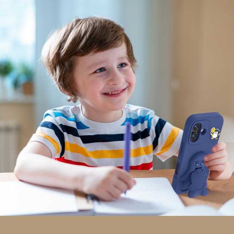 For iPhone 17 Penguin Baby EVA Shockproof Phone Case with Holder