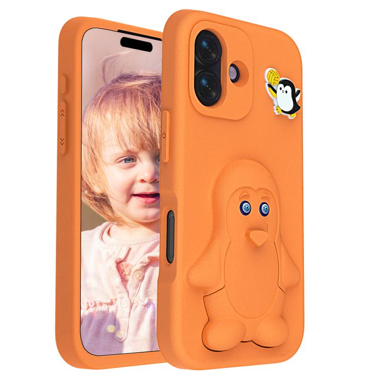 For iPhone 17 Penguin Baby EVA Shockproof Phone Case with Holder