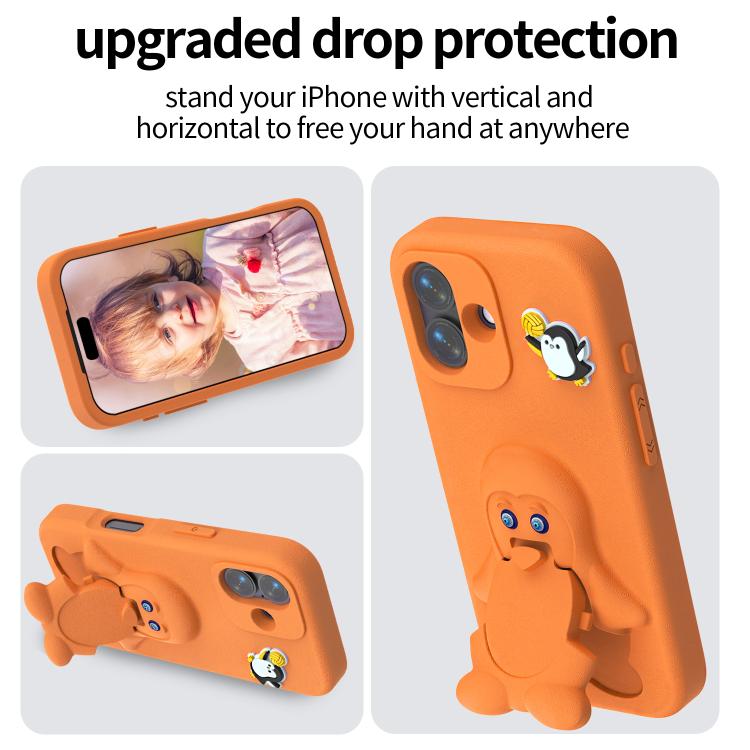 For iPhone 17 Penguin Baby EVA Shockproof Phone Case with Holder