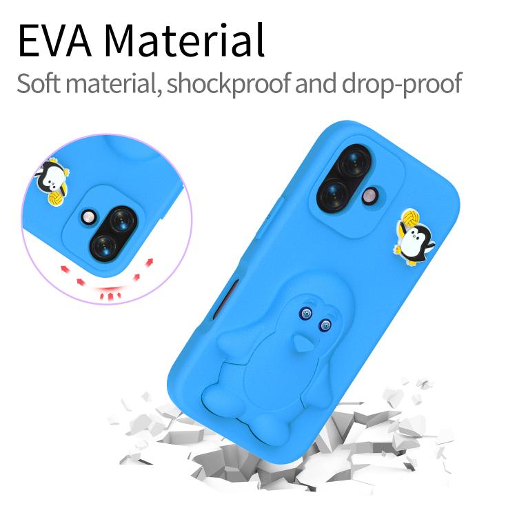 For iPhone 17 Penguin Baby EVA Shockproof Phone Case with Holder