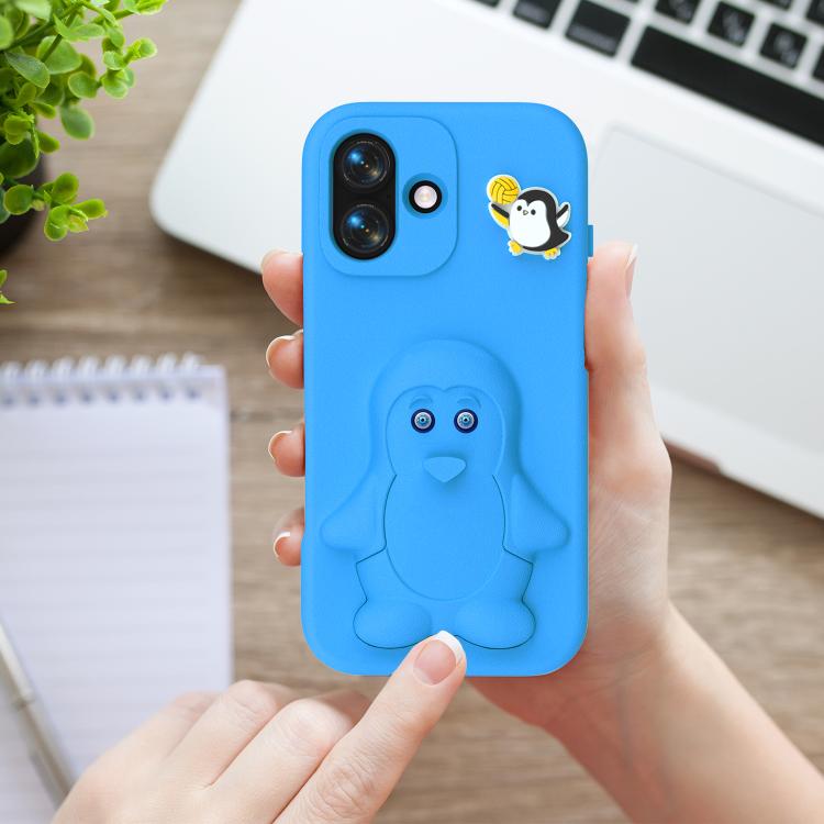 For iPhone 17 Penguin Baby EVA Shockproof Phone Case with Holder