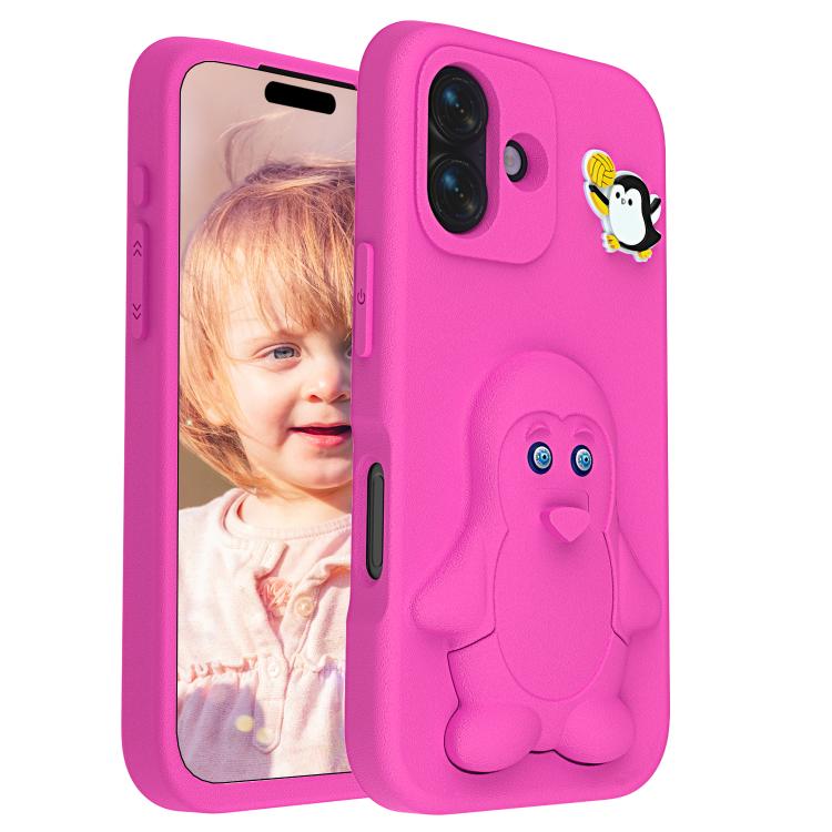 For iPhone 17 Penguin Baby EVA Shockproof Phone Case with Holder
