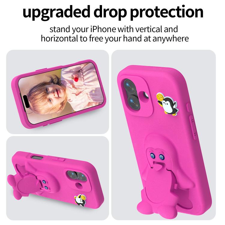 For iPhone 17 Penguin Baby EVA Shockproof Phone Case with Holder