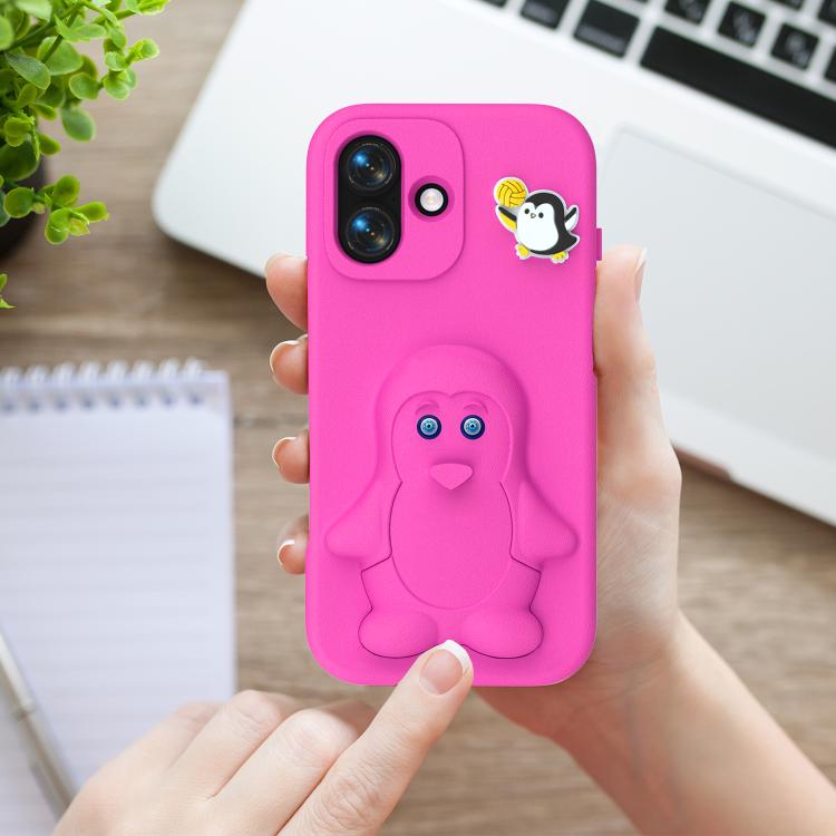 For iPhone 17 Penguin Baby EVA Shockproof Phone Case with Holder