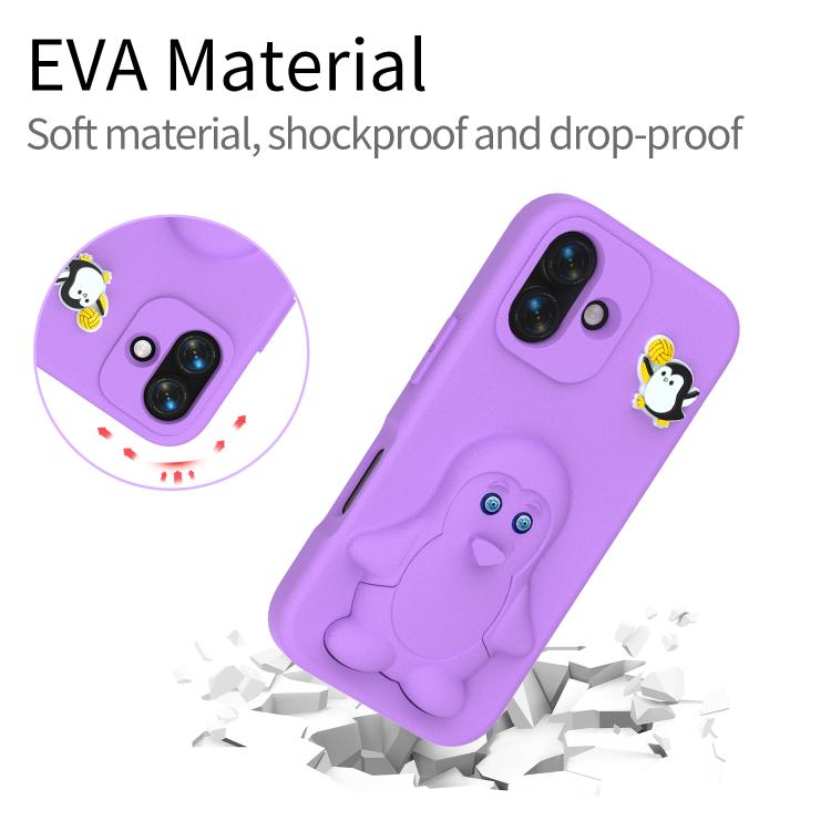 For iPhone 17 Penguin Baby EVA Shockproof Phone Case with Holder