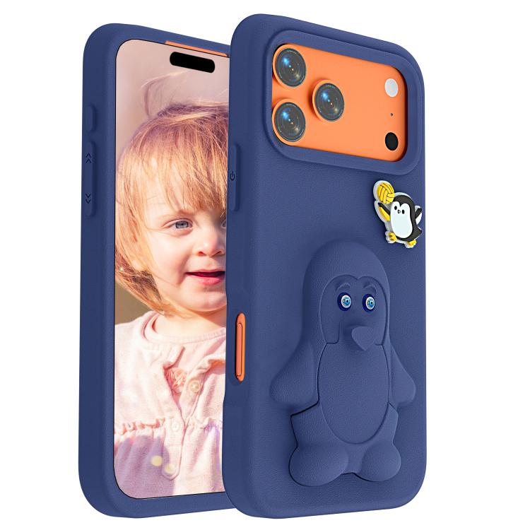 For iPhone 17 Pro Penguin Baby EVA Shockproof Phone Case with Holder