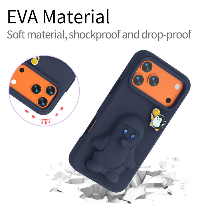 For iPhone 17 Pro Penguin Baby EVA Shockproof Phone Case with Holder
