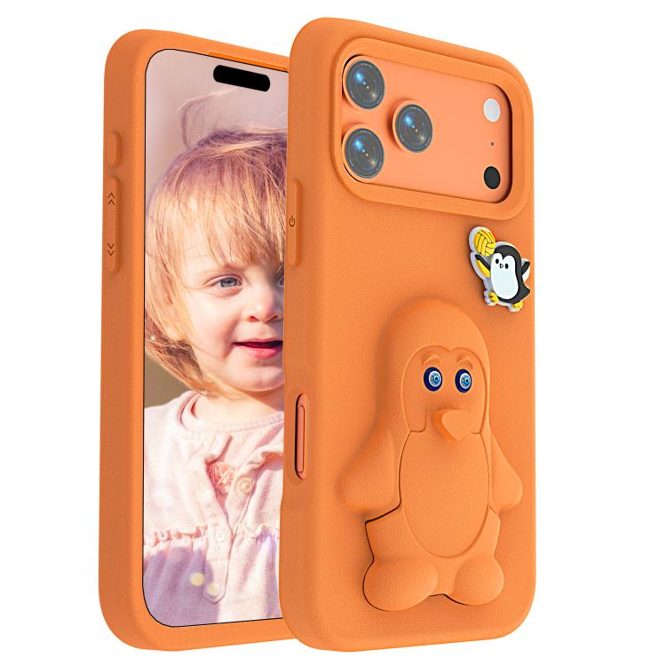 For iPhone 17 Pro Penguin Baby EVA Shockproof Phone Case with Holder
