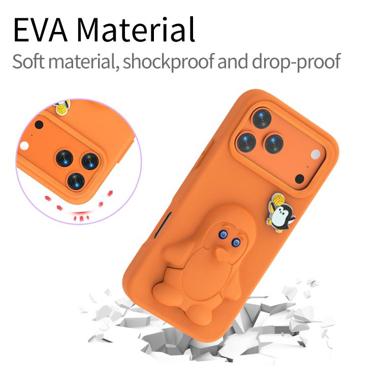 For iPhone 17 Pro Penguin Baby EVA Shockproof Phone Case with Holder