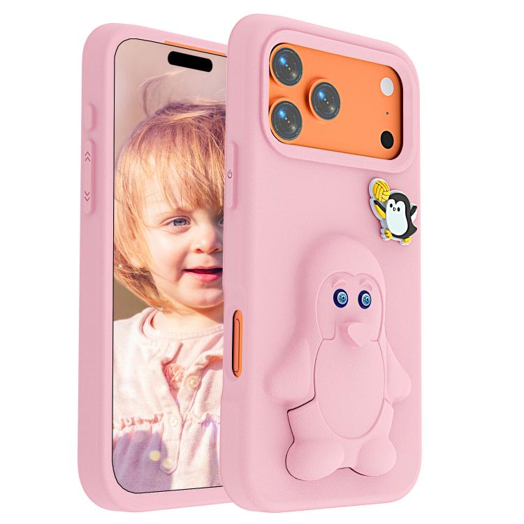 For iPhone 17 Pro Penguin Baby EVA Shockproof Phone Case with Holder