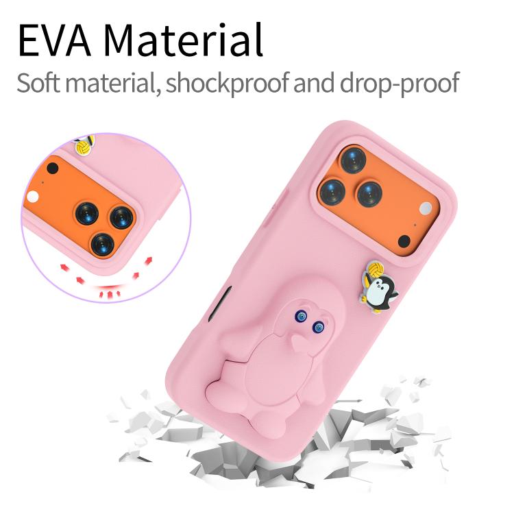 For iPhone 17 Pro Penguin Baby EVA Shockproof Phone Case with Holder