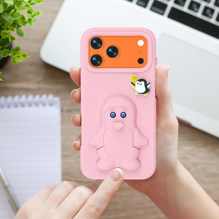 For iPhone 17 Pro Penguin Baby EVA Shockproof Phone Case with Holder