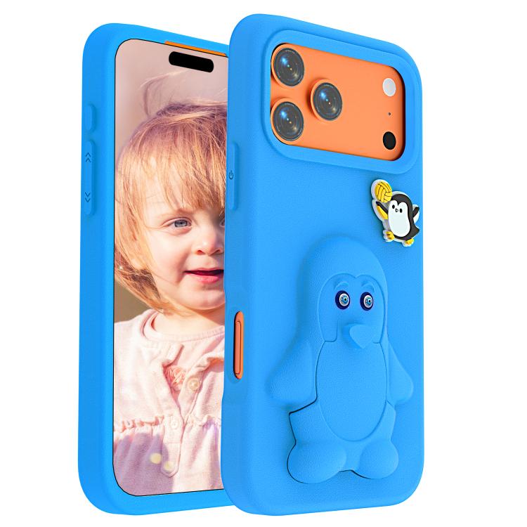 For iPhone 17 Pro Penguin Baby EVA Shockproof Phone Case with Holder