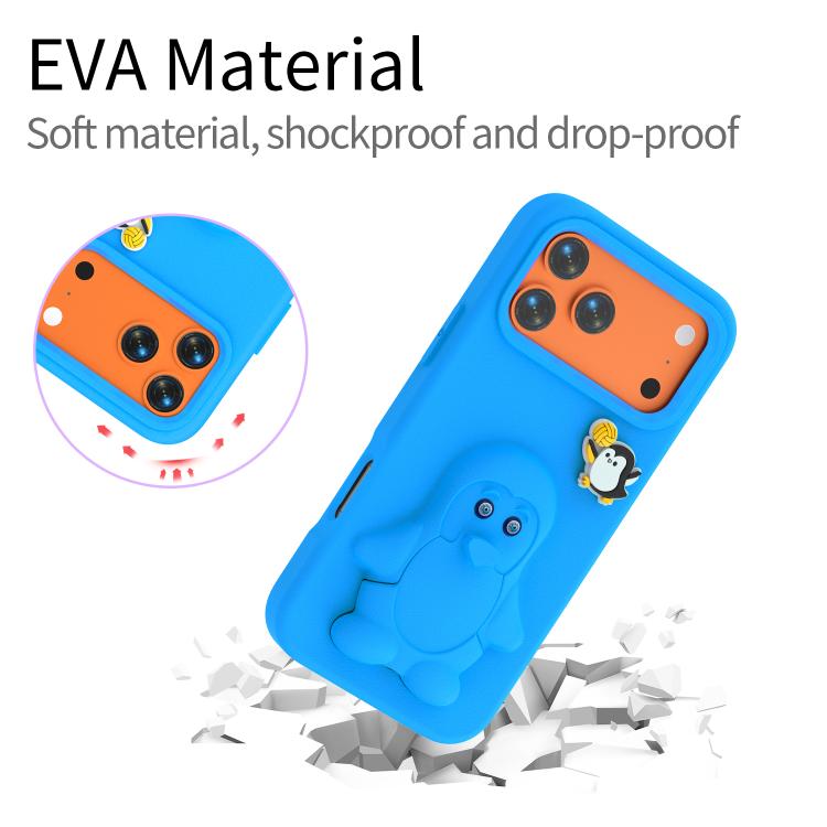For iPhone 17 Pro Penguin Baby EVA Shockproof Phone Case with Holder
