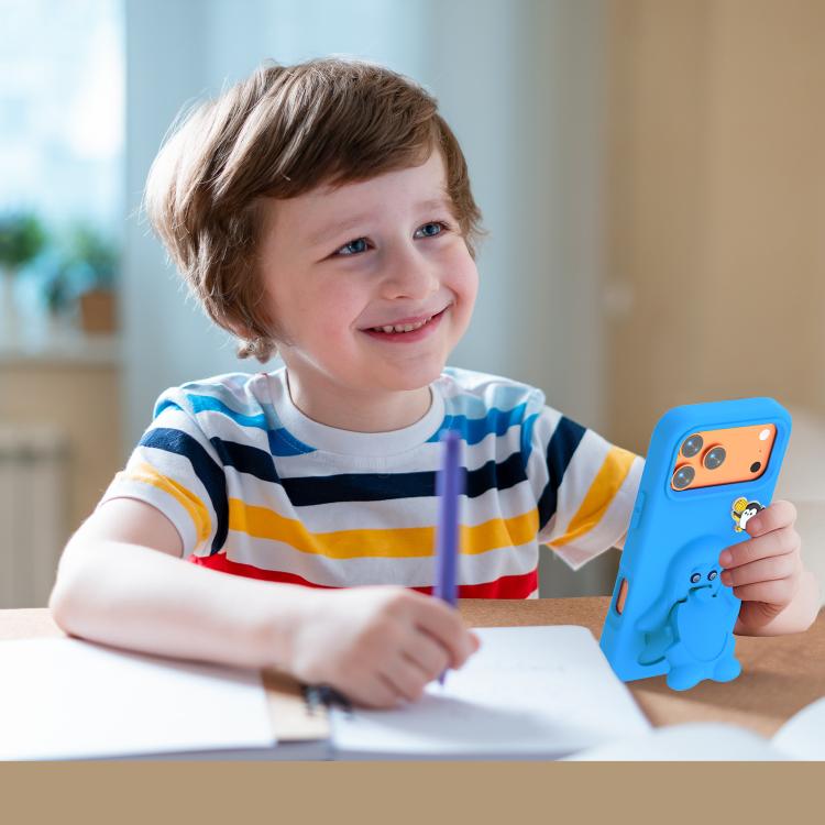 For iPhone 17 Pro Penguin Baby EVA Shockproof Phone Case with Holder