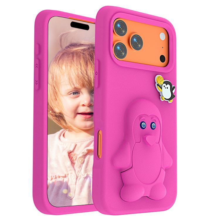 For iPhone 17 Pro Penguin Baby EVA Shockproof Phone Case with Holder