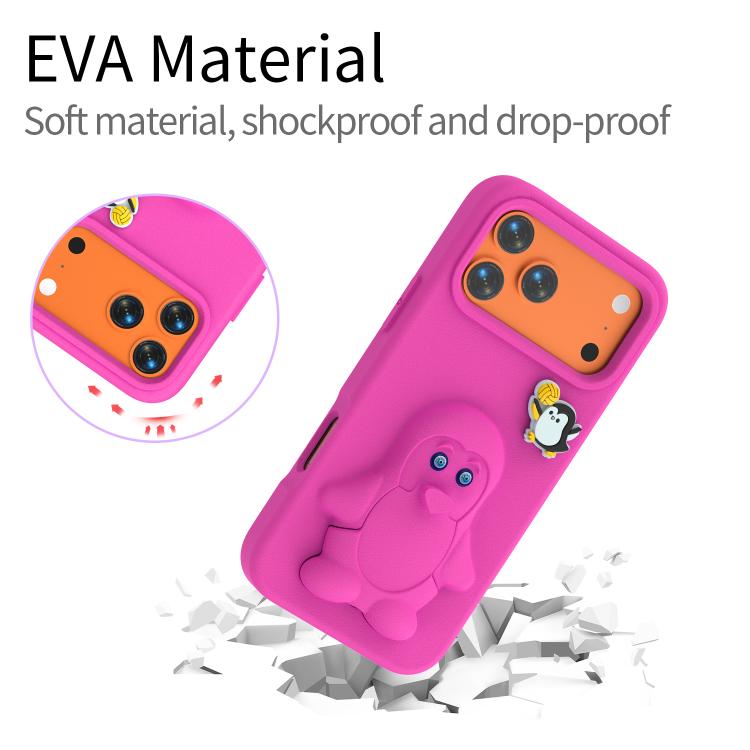 For iPhone 17 Pro Penguin Baby EVA Shockproof Phone Case with Holder