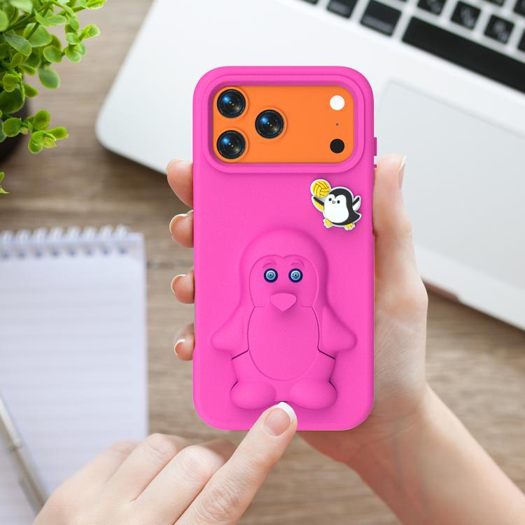 For iPhone 17 Pro Penguin Baby EVA Shockproof Phone Case with Holder