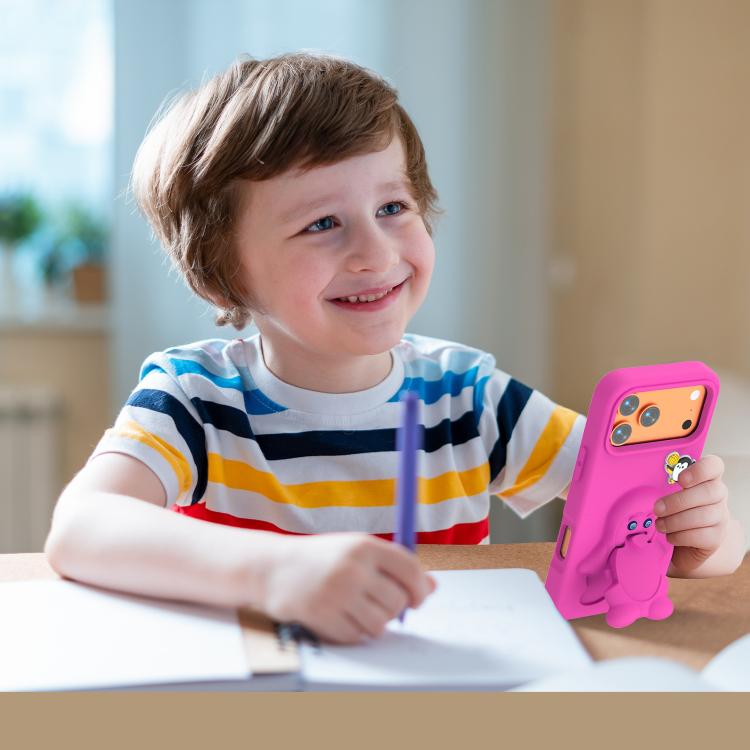 For iPhone 17 Pro Penguin Baby EVA Shockproof Phone Case with Holder