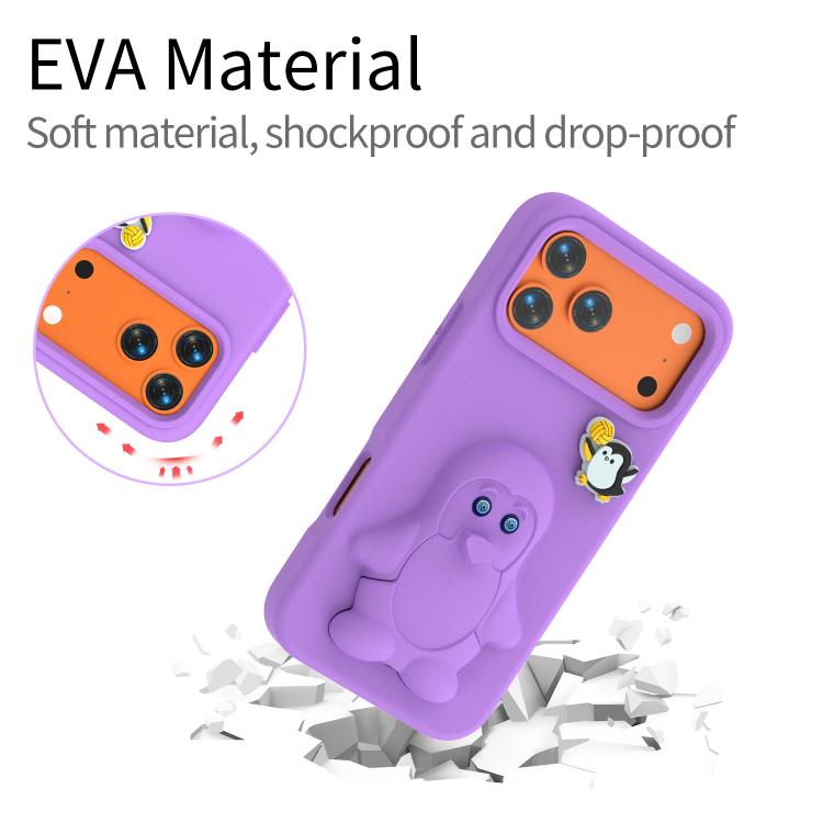 For iPhone 17 Pro Penguin Baby EVA Shockproof Phone Case with Holder