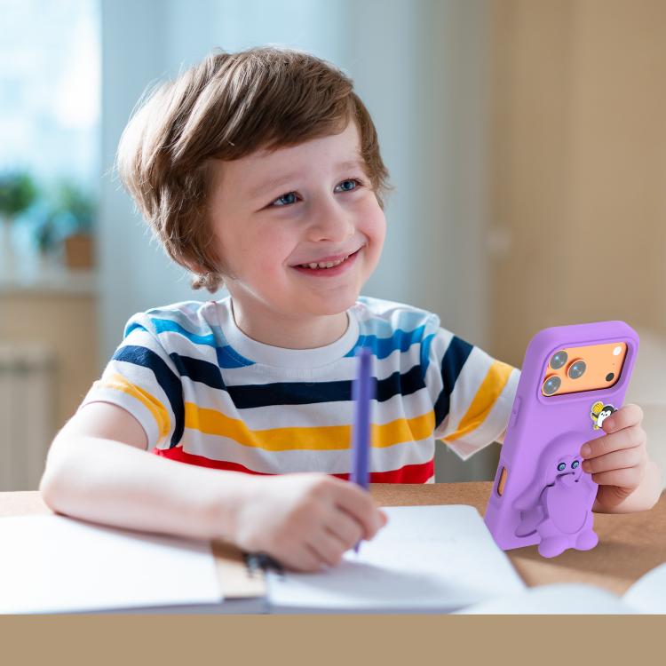 For iPhone 17 Pro Penguin Baby EVA Shockproof Phone Case with Holder