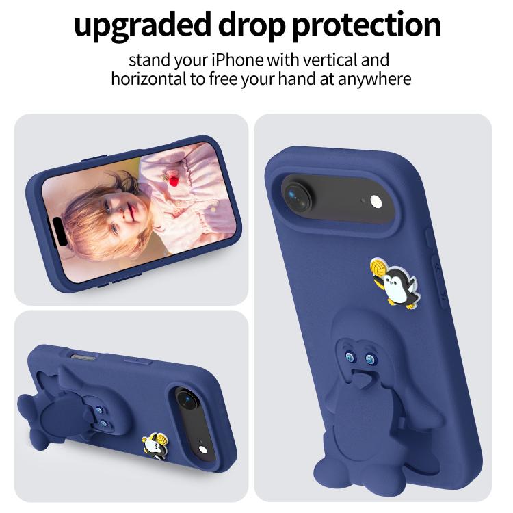 For iPhone Air Penguin Baby EVA Shockproof Phone Case with Holder