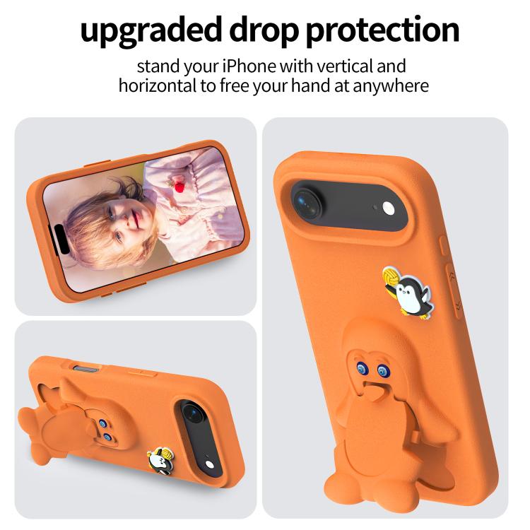 For iPhone Air Penguin Baby EVA Shockproof Phone Case with Holder
