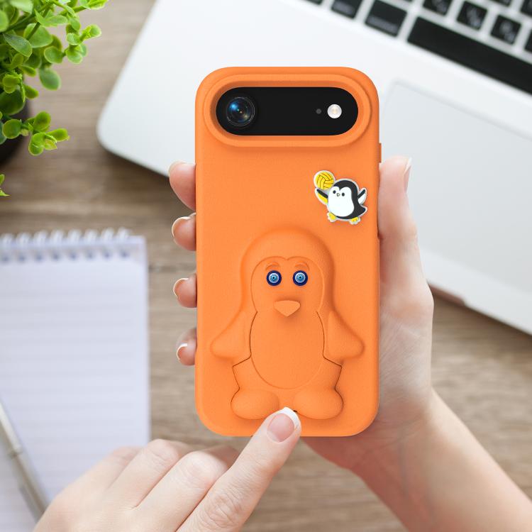 For iPhone Air Penguin Baby EVA Shockproof Phone Case with Holder