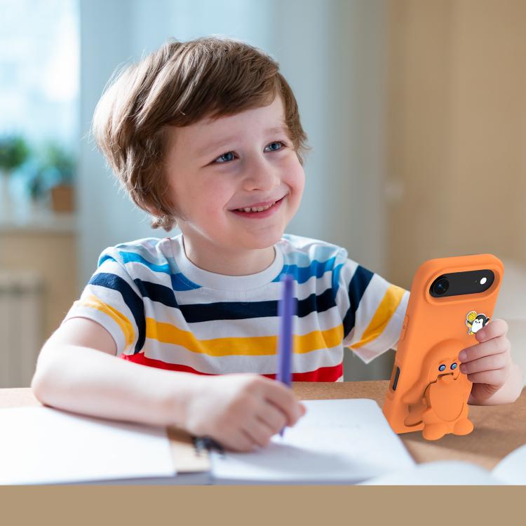 For iPhone Air Penguin Baby EVA Shockproof Phone Case with Holder