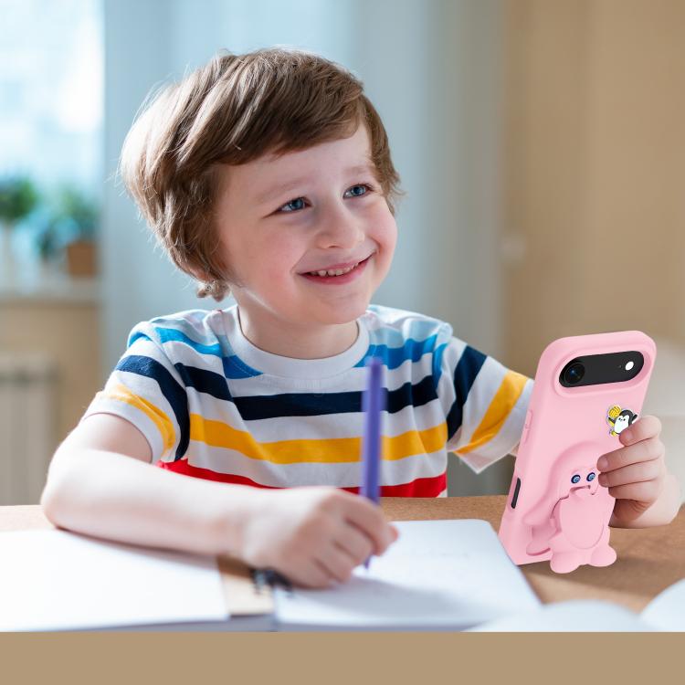 For iPhone Air Penguin Baby EVA Shockproof Phone Case with Holder