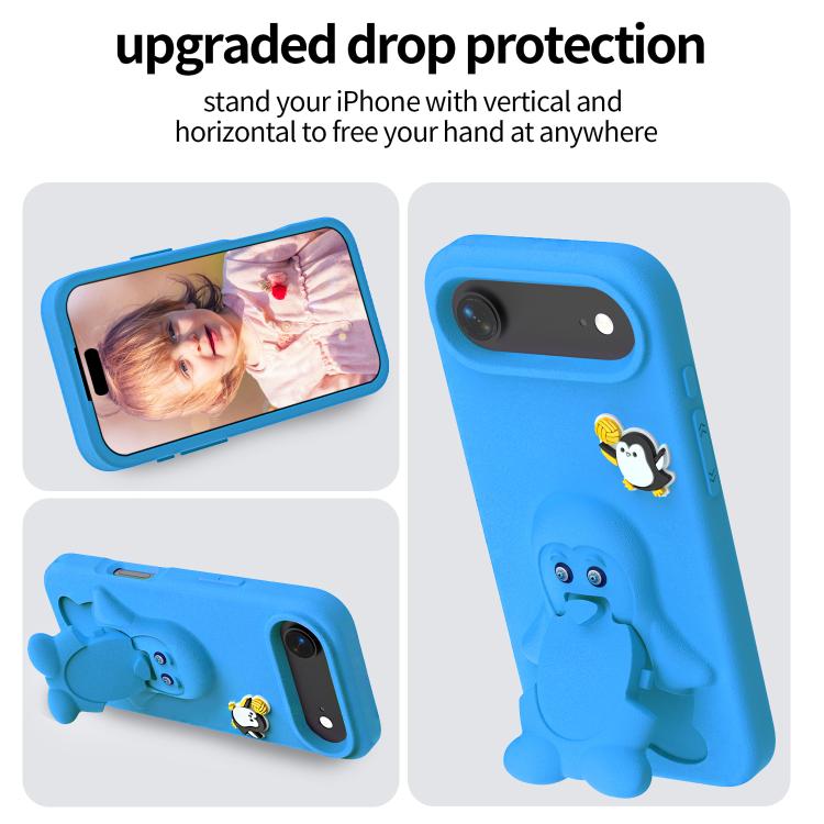 For iPhone Air Penguin Baby EVA Shockproof Phone Case with Holder