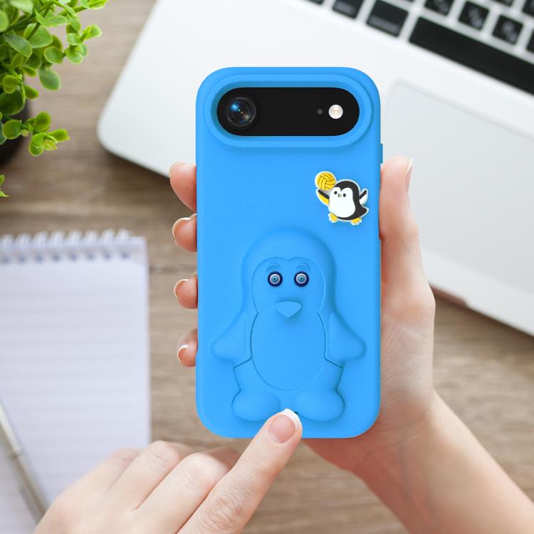 For iPhone Air Penguin Baby EVA Shockproof Phone Case with Holder