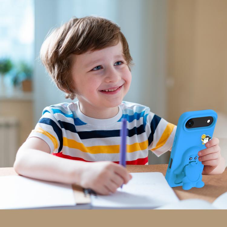 For iPhone Air Penguin Baby EVA Shockproof Phone Case with Holder