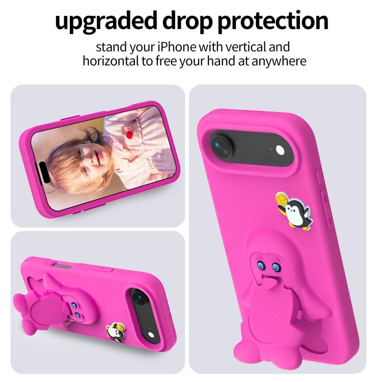 For iPhone Air Penguin Baby EVA Shockproof Phone Case with Holder