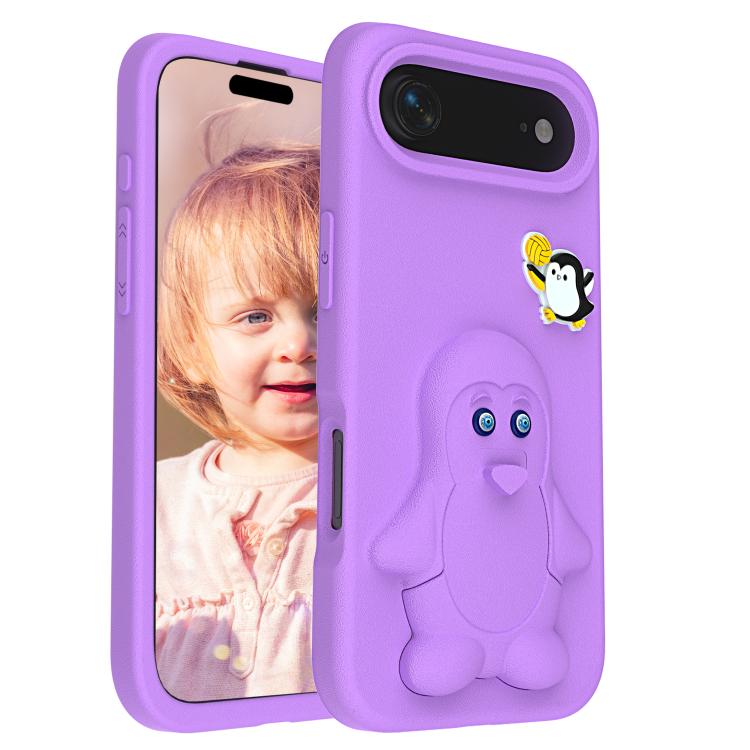 For iPhone Air Penguin Baby EVA Shockproof Phone Case with Holder