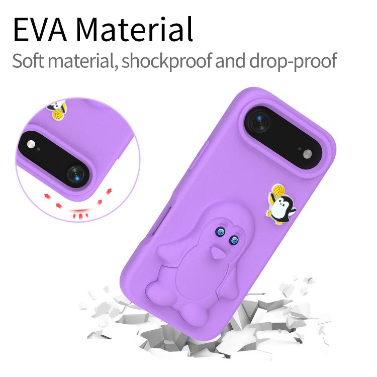 For iPhone Air Penguin Baby EVA Shockproof Phone Case with Holder