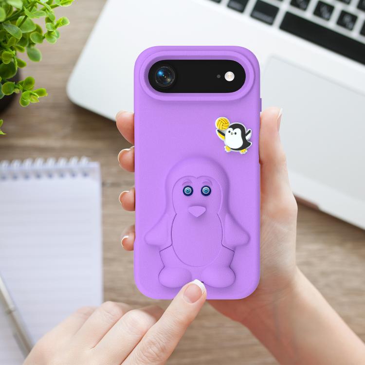 For iPhone Air Penguin Baby EVA Shockproof Phone Case with Holder