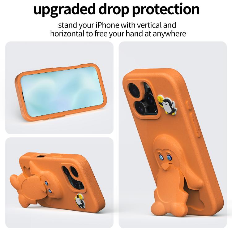 For iPhone 16 Pro Penguin Baby EVA Shockproof Phone Case with Holder