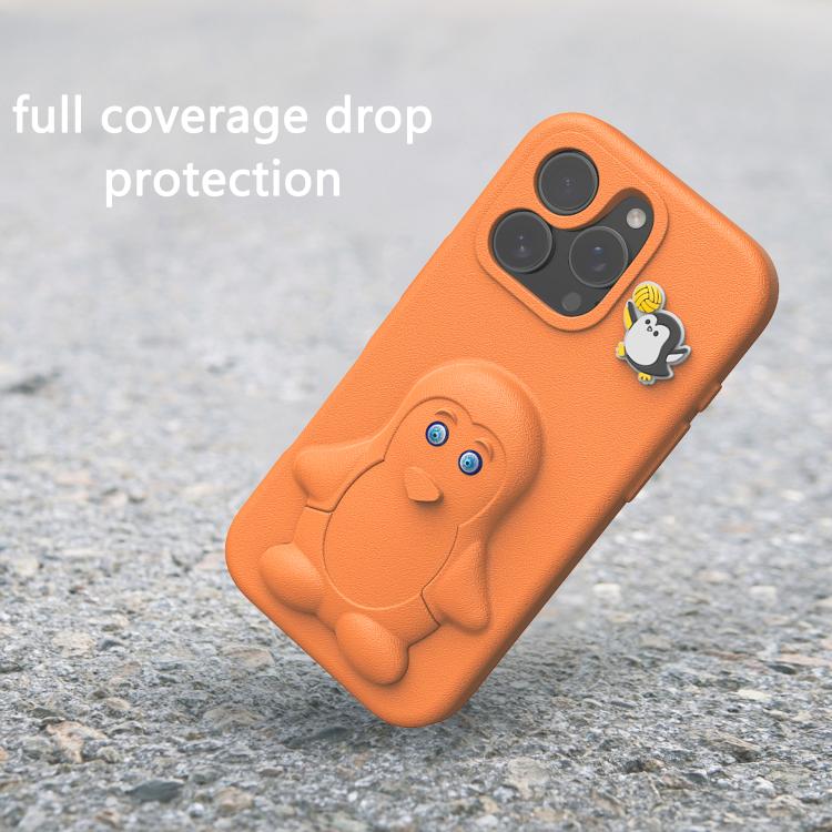 For iPhone 16 Pro Penguin Baby EVA Shockproof Phone Case with Holder