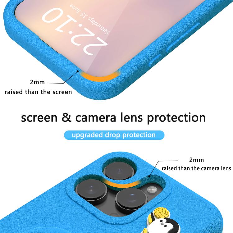 For iPhone 16 Pro Penguin Baby EVA Shockproof Phone Case with Holder