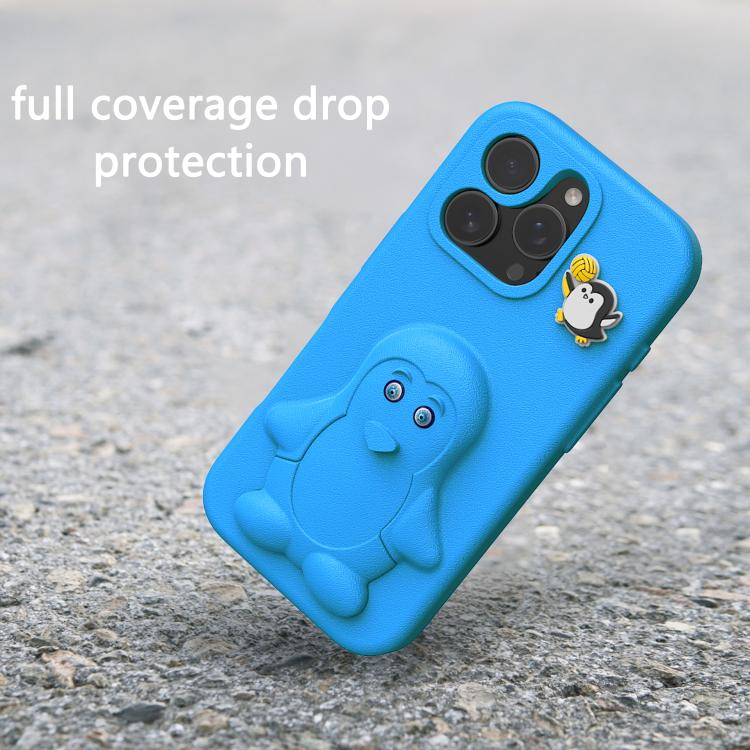 For iPhone 16 Pro Penguin Baby EVA Shockproof Phone Case with Holder