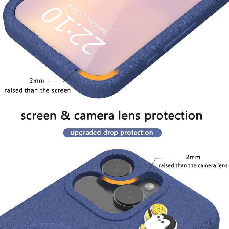 For iPhone 16 Pro Max Penguin Baby EVA Shockproof Phone Case with Holder