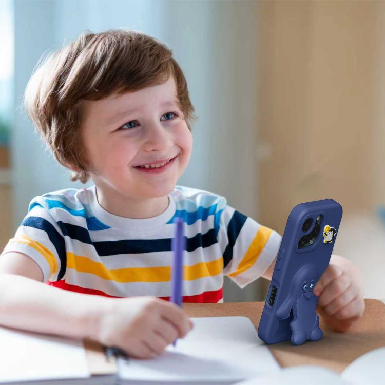 For iPhone 16 Pro Max Penguin Baby EVA Shockproof Phone Case with Holder