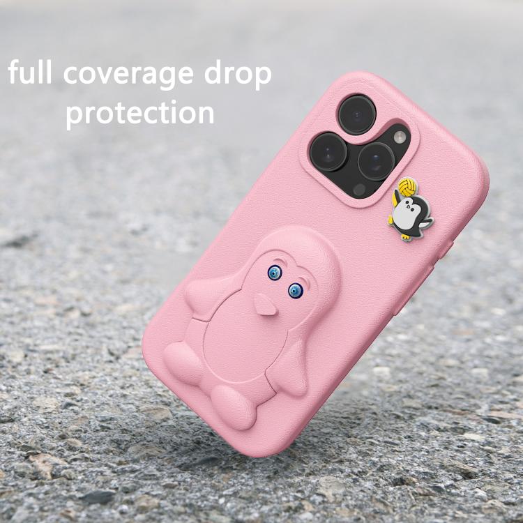 For iPhone 16 Pro Max Penguin Baby EVA Shockproof Phone Case with Holder