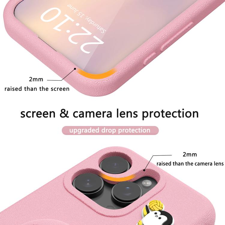 For iPhone 16 Pro Max Penguin Baby EVA Shockproof Phone Case with Holder