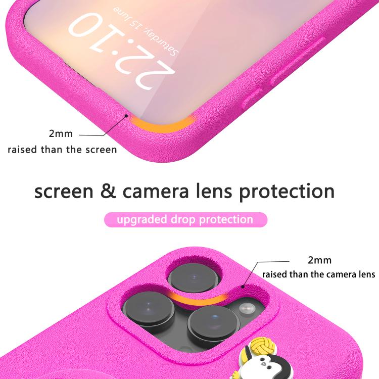 For iPhone 16 Pro Max Penguin Baby EVA Shockproof Phone Case with Holder