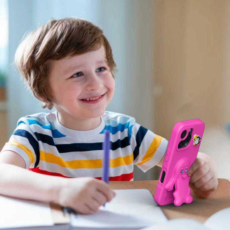 For iPhone 16 Pro Max Penguin Baby EVA Shockproof Phone Case with Holder