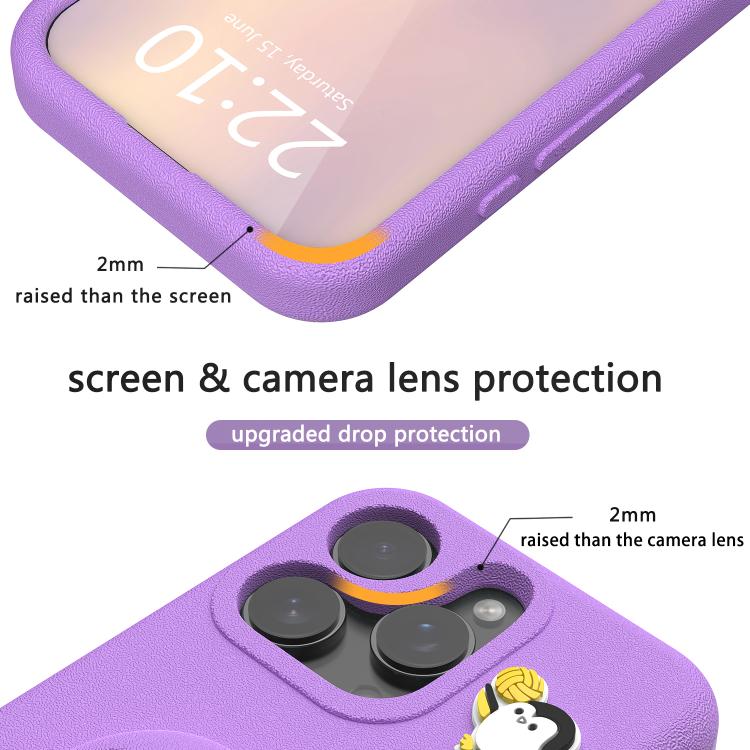 For iPhone 16 Pro Max Penguin Baby EVA Shockproof Phone Case with Holder