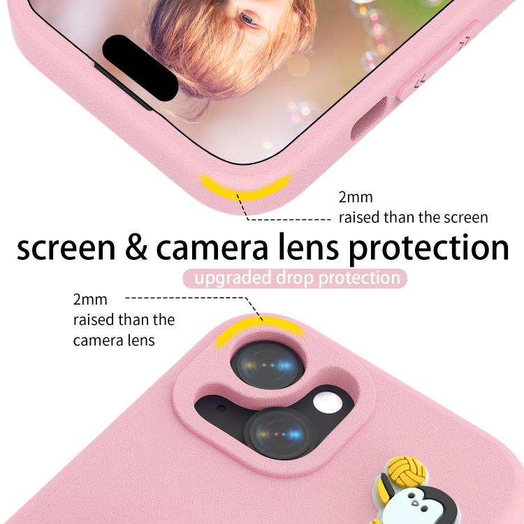For iPhone 15 Penguin Baby EVA Shockproof Phone Case with Holder