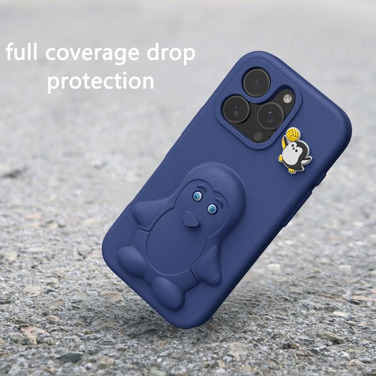 For iPhone 15 Pro Penguin Baby EVA Shockproof Phone Case with Holder
